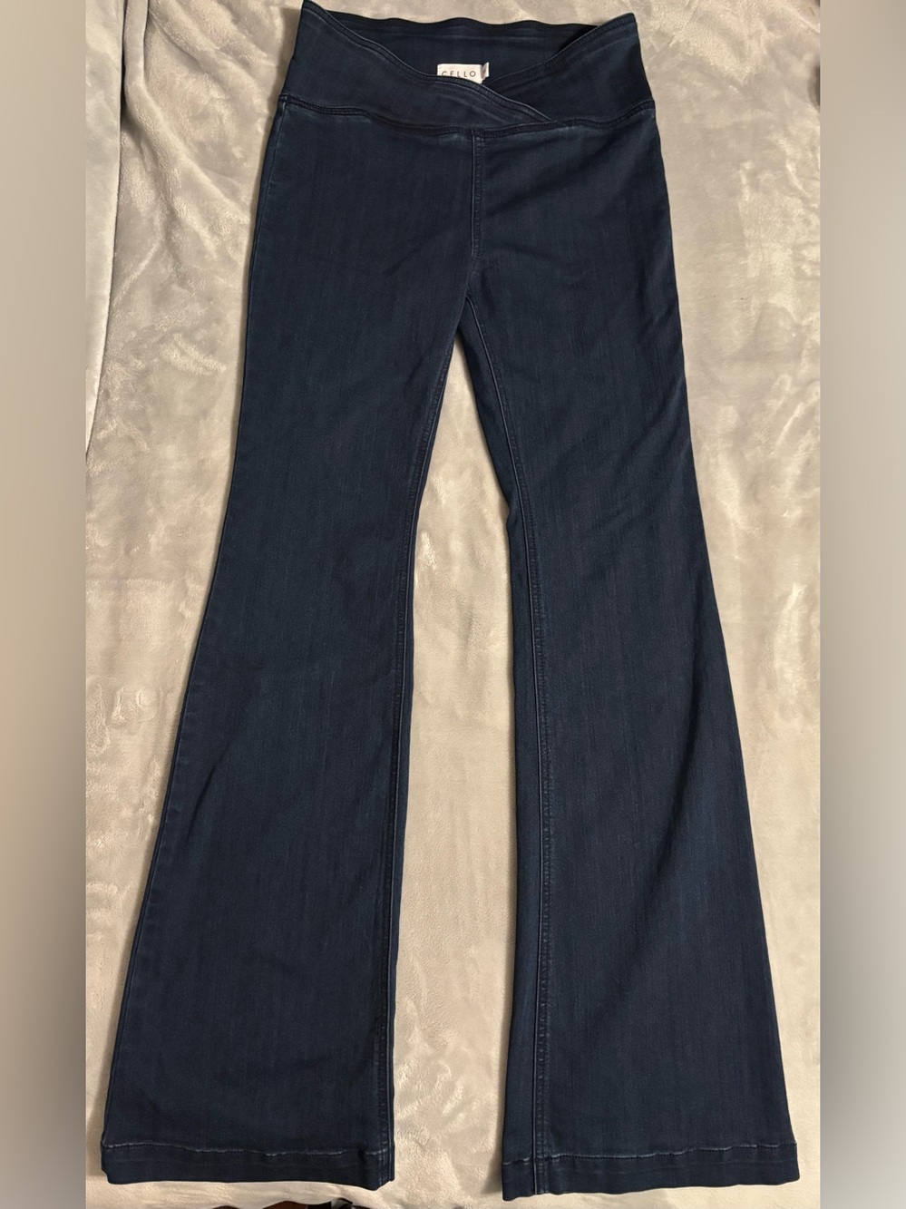 Cello Navy Flare Jeans with V-Waistband